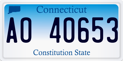 CT license plate AO40653