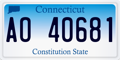 CT license plate AO40681