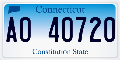 CT license plate AO40720
