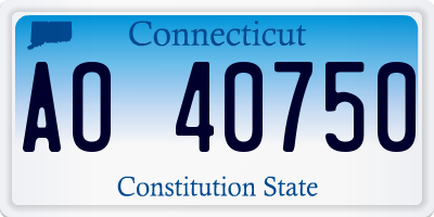 CT license plate AO40750