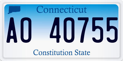 CT license plate AO40755