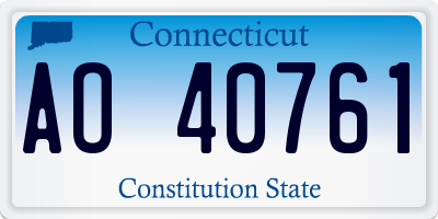 CT license plate AO40761