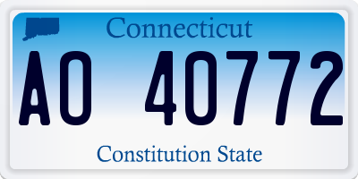 CT license plate AO40772
