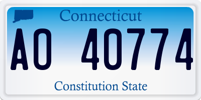 CT license plate AO40774