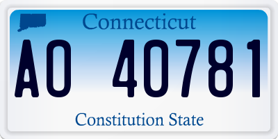 CT license plate AO40781