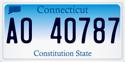 CT license plate AO40787