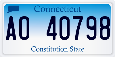 CT license plate AO40798