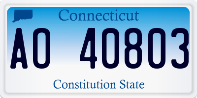 CT license plate AO40803
