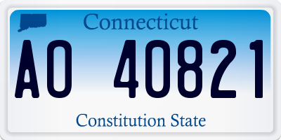 CT license plate AO40821