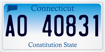 CT license plate AO40831