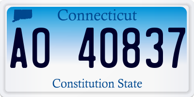 CT license plate AO40837