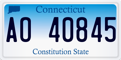 CT license plate AO40845