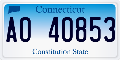 CT license plate AO40853