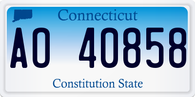 CT license plate AO40858