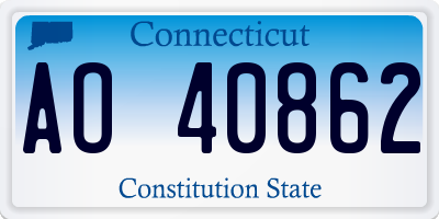 CT license plate AO40862