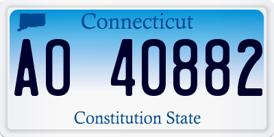 CT license plate AO40882