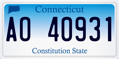 CT license plate AO40931