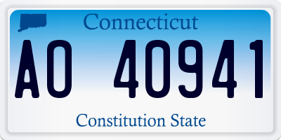 CT license plate AO40941