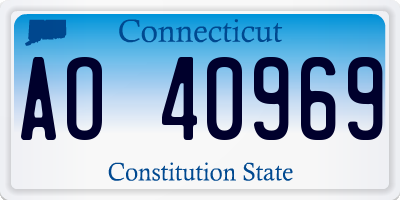 CT license plate AO40969