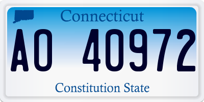 CT license plate AO40972