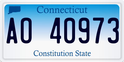 CT license plate AO40973