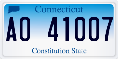 CT license plate AO41007