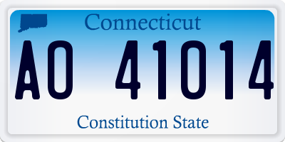 CT license plate AO41014