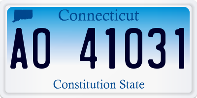 CT license plate AO41031
