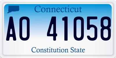 CT license plate AO41058