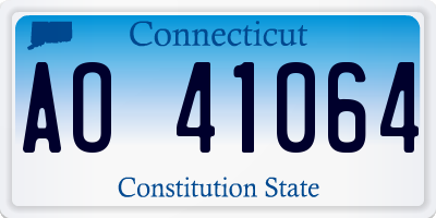 CT license plate AO41064