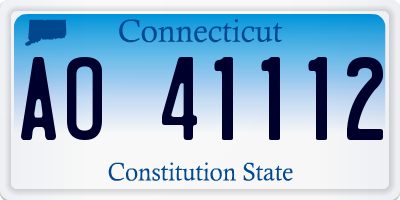 CT license plate AO41112