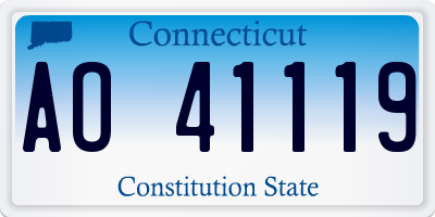 CT license plate AO41119
