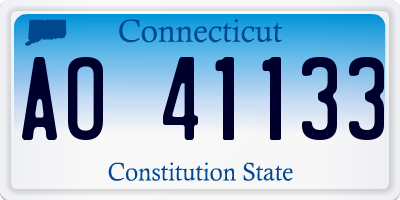 CT license plate AO41133