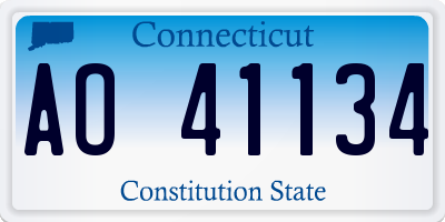 CT license plate AO41134