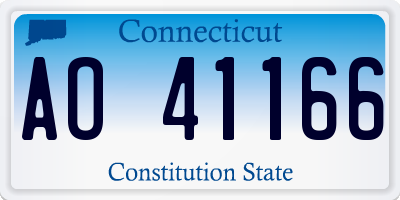 CT license plate AO41166