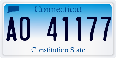 CT license plate AO41177