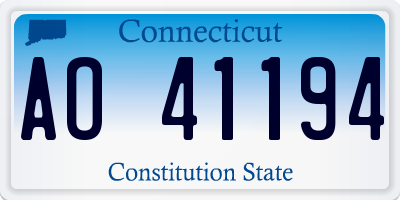 CT license plate AO41194
