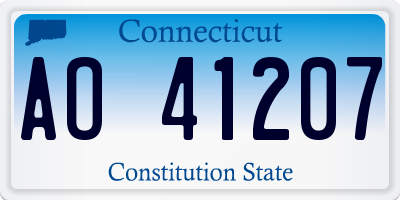 CT license plate AO41207