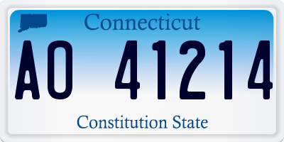 CT license plate AO41214
