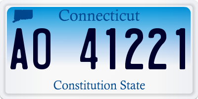 CT license plate AO41221