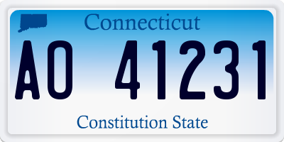 CT license plate AO41231