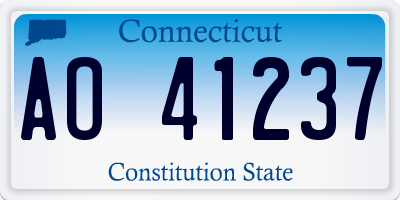 CT license plate AO41237