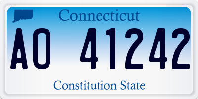 CT license plate AO41242