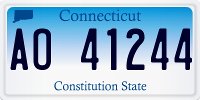CT license plate AO41244