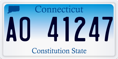 CT license plate AO41247