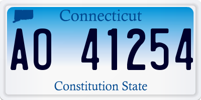 CT license plate AO41254