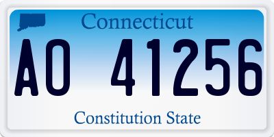 CT license plate AO41256