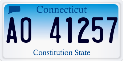 CT license plate AO41257