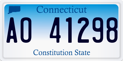 CT license plate AO41298