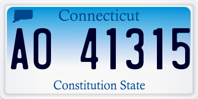 CT license plate AO41315